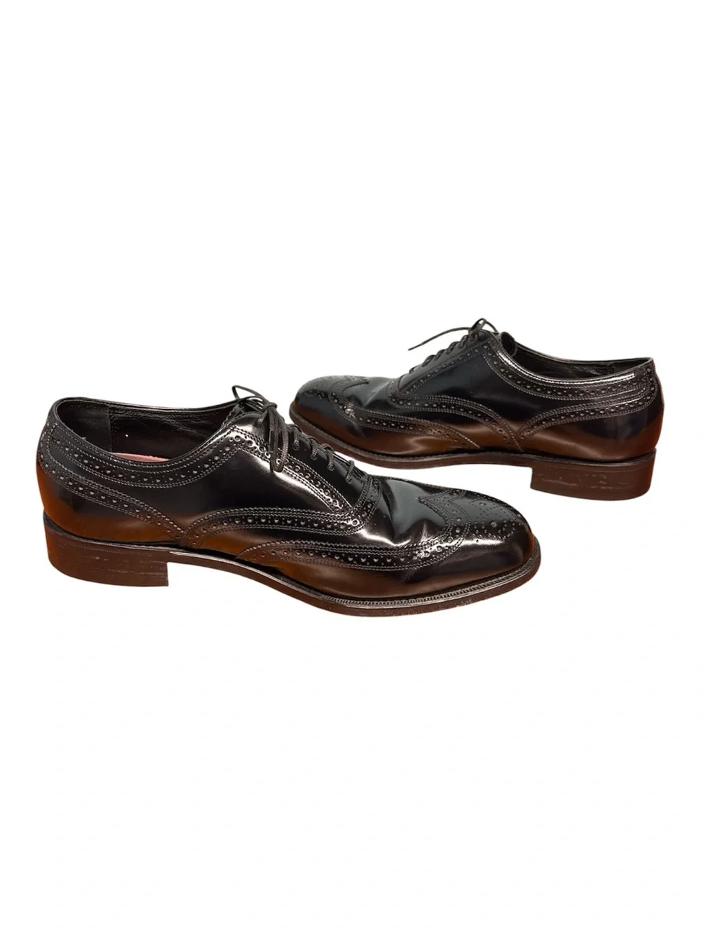 Florsheim Mens Lexington Wingtip Oxford Dress Shoes Size 10 D Brogue Lace Black